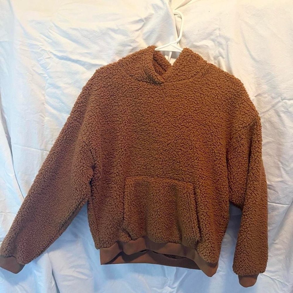 Brown fuzzy, Sherpa hoodie